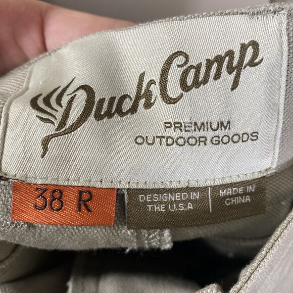 Duck Camp Pants Mens 38x30 Beige Canvas Cordura Brush Hunting Waterfowl Chore - Picture 13 of 16